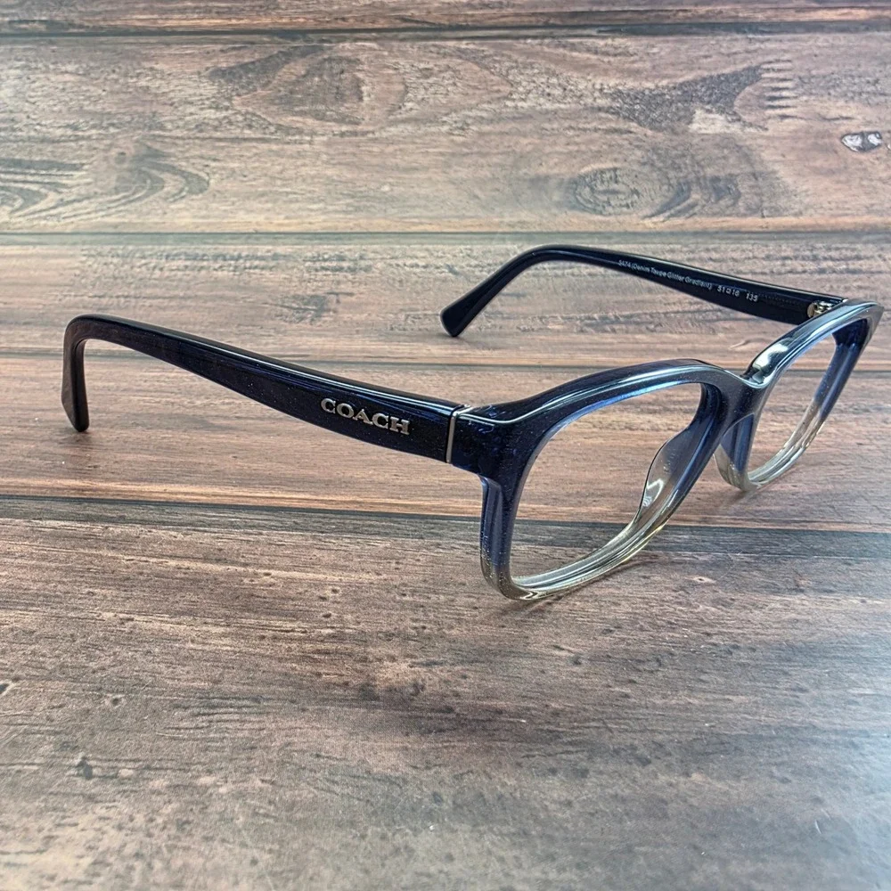 Coach HC 6089 Women Eyeglasses Denim Taupe Glitter Gradient Cat Eye 51-16-135